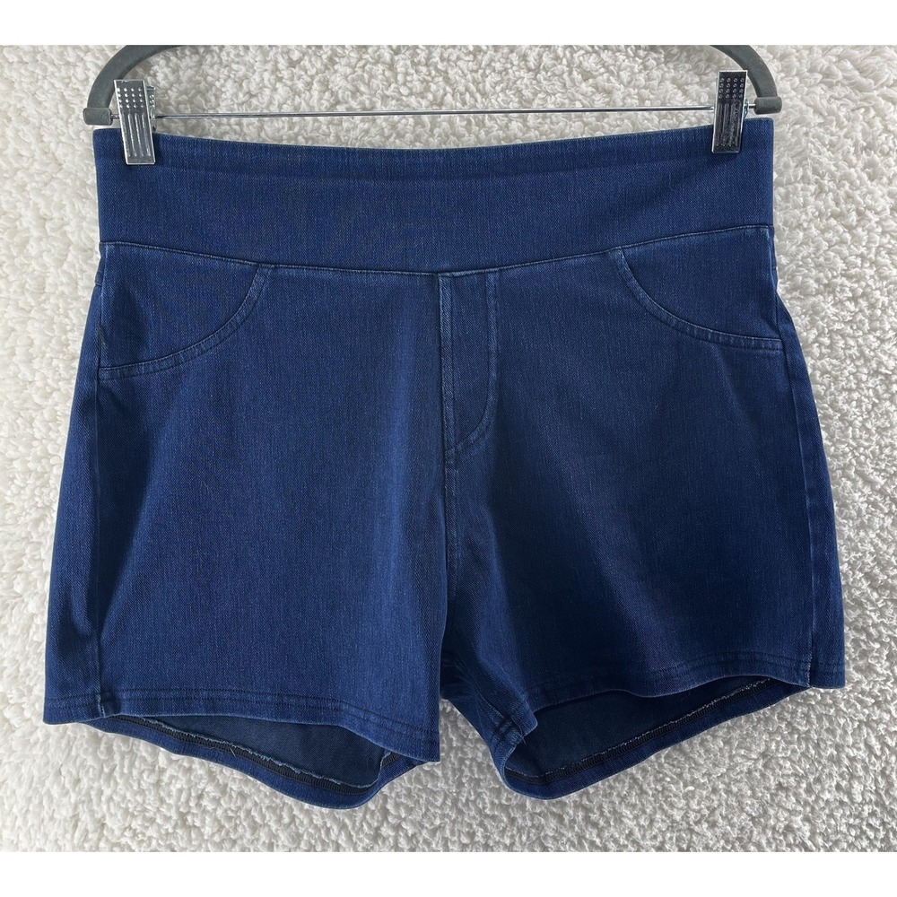 Halara Flex Crossover High Waisted Denim Shorts 1X Tummy Control Comfort Stretch